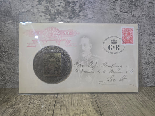 King George V, Centenary of Stamps 2014 PMC