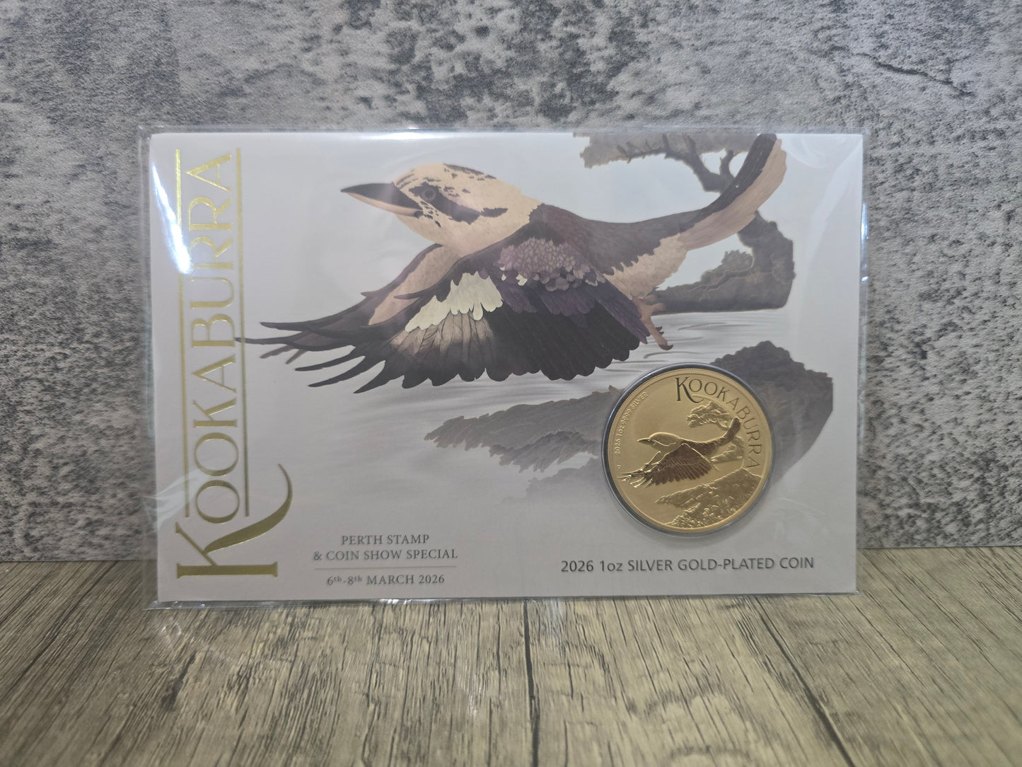 Kookaburra 1oz gold plated Perth Stamp and Coin Show edition 2026