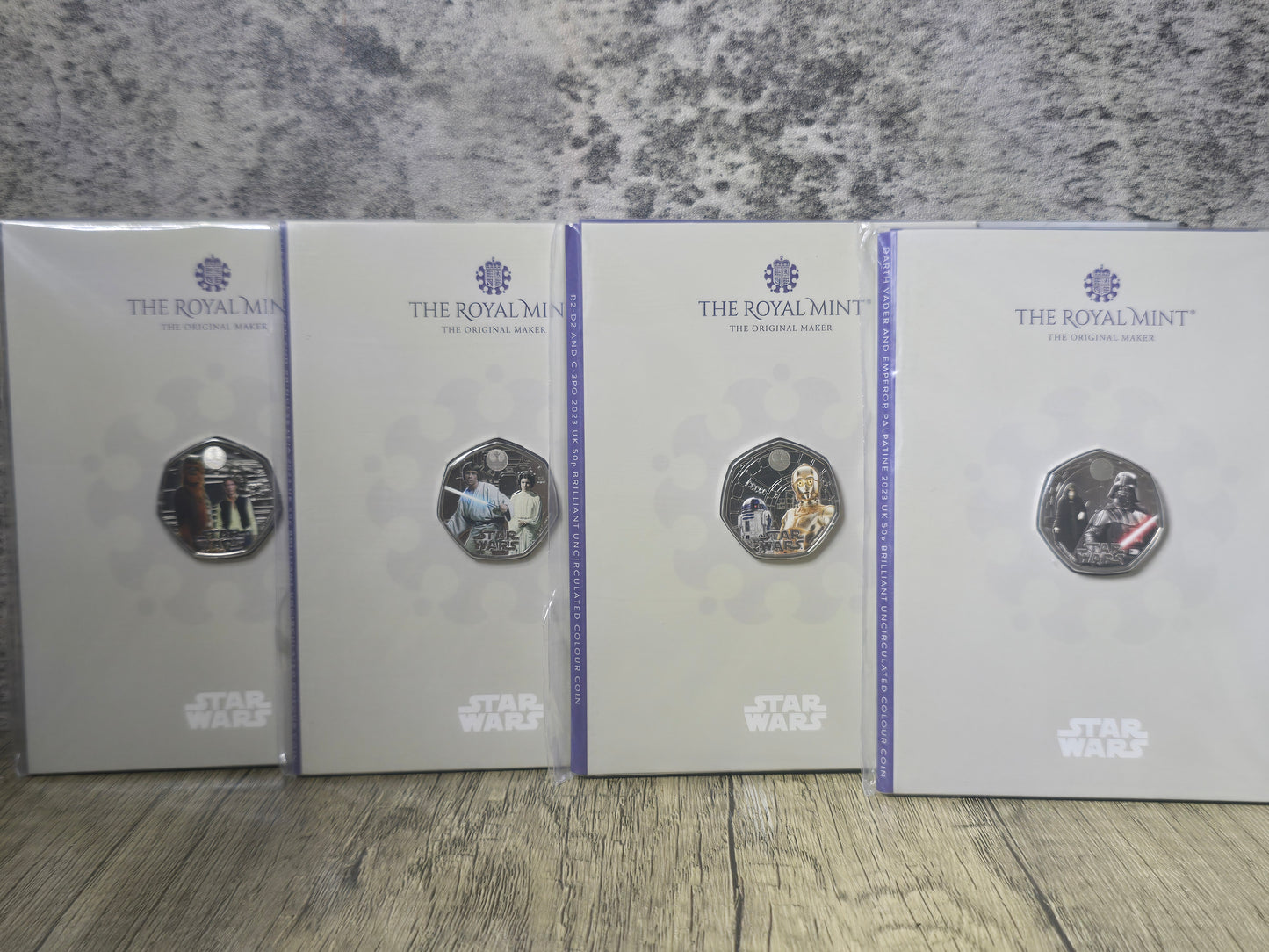 Star Wars Coloured 50p UK, Box Set 2023 (4 display set)