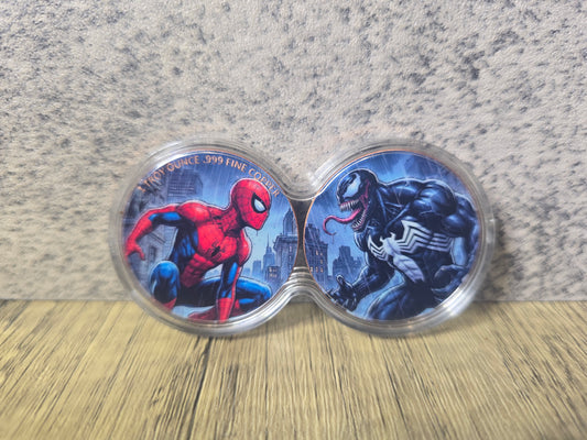 Spiderman v Venom, 2oz copper (infinity capsule)