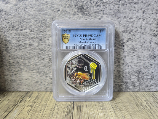 New Zealand Manuka Honey Bee PR69 coloured 1oz 2018
