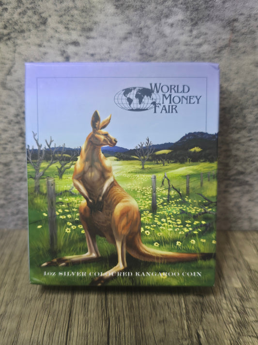 Kangaroo World Money Fair (WMF Edition) Coloured Proof 1oz 2014