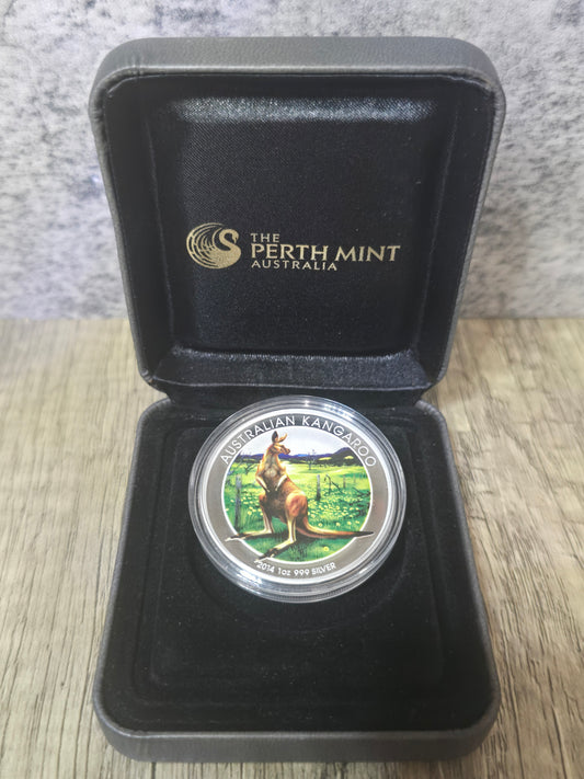 Kangaroo World Money Fair (WMF Edition) Coloured Proof 1oz 2014