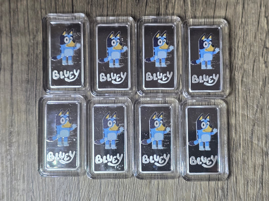 Bluey Coloured 5g Silver Proof Bar