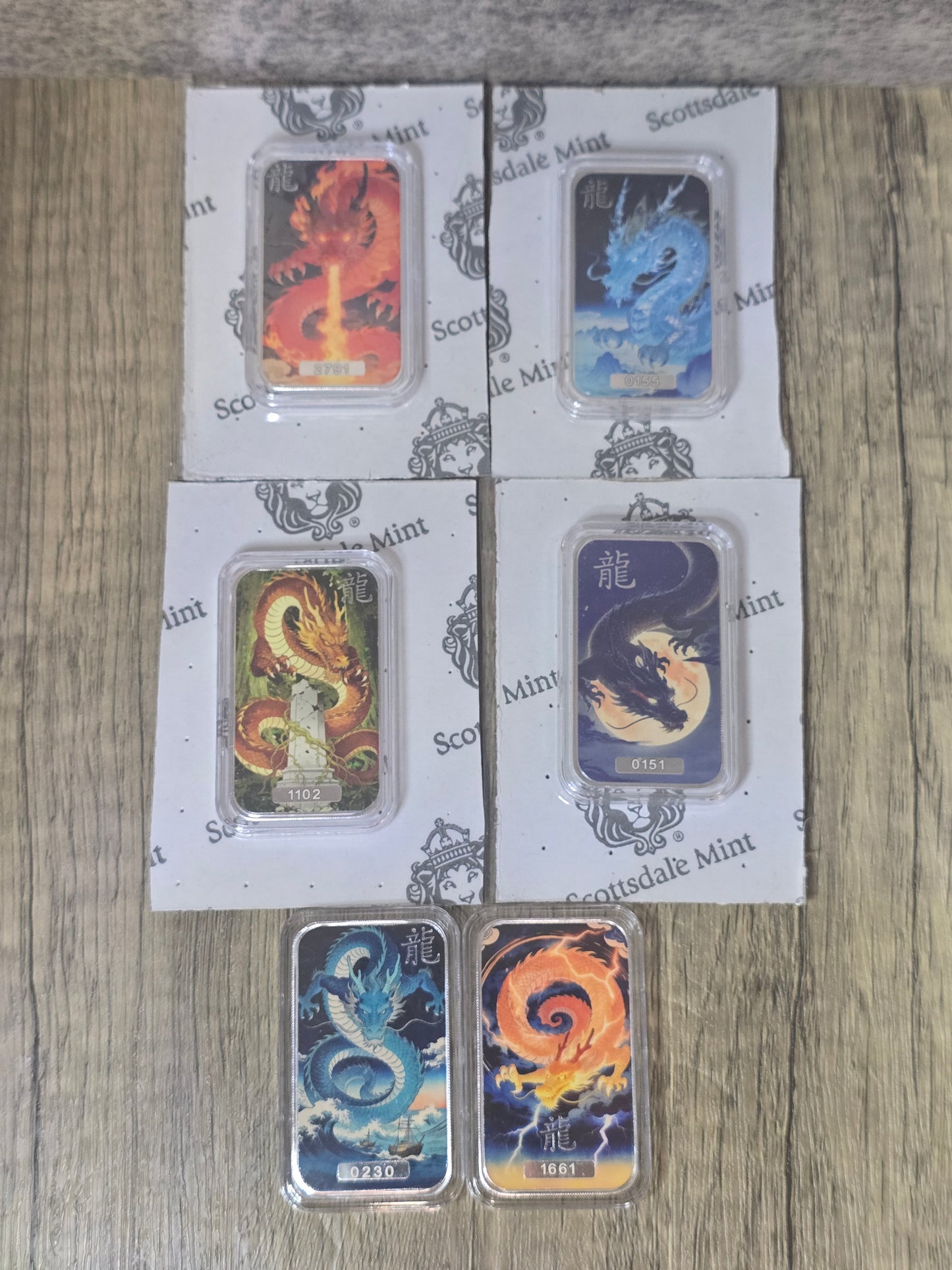 Scottsdale 1oz Coloured Dragon Series II, 2026 (Set of 6)