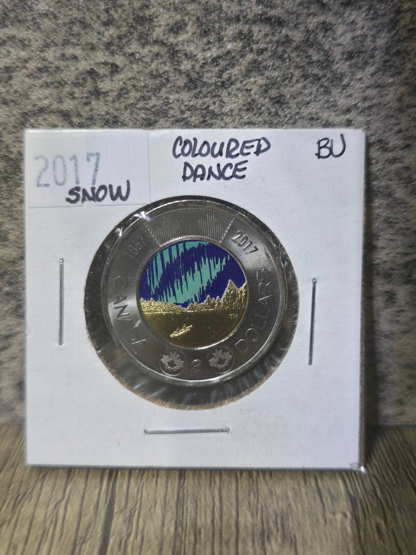 Dance with the Spirits - Glow in the Dark (Snow Capped Trees Variety) 2017 Canada Toonie $2 UNC