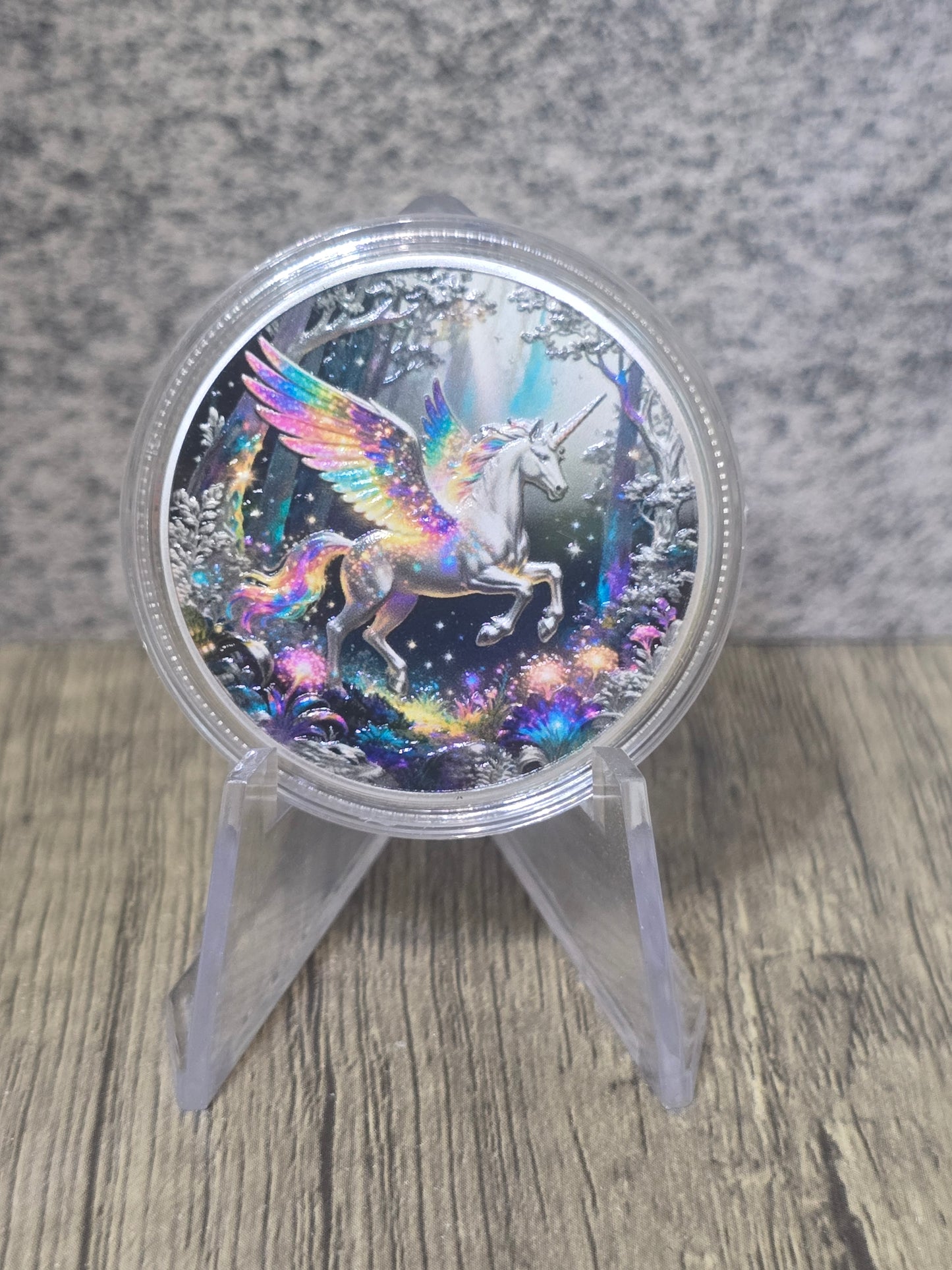 Pegasus Coloured High Relief silver plated copper 1oz