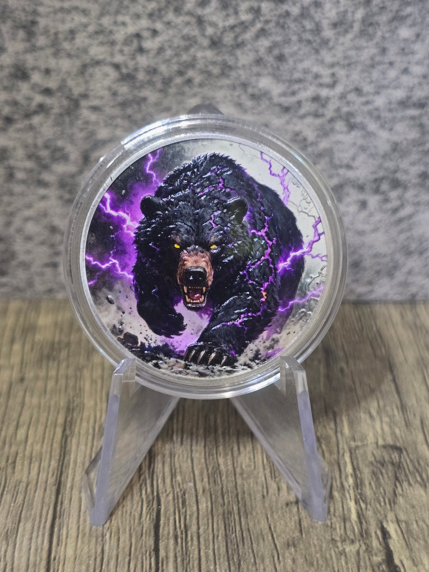 Electric Bear Coloured High Relief silver plated copper 1oz