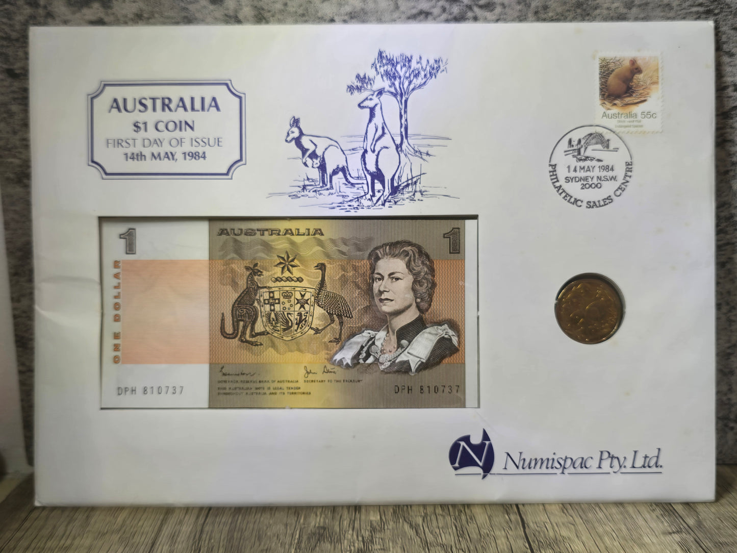 $1 First Day of Issue PNC/FDC, Numispac 1984
