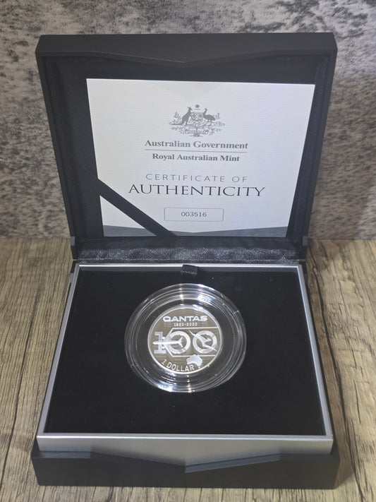 QANTAS $1 silver 1/2oz proof