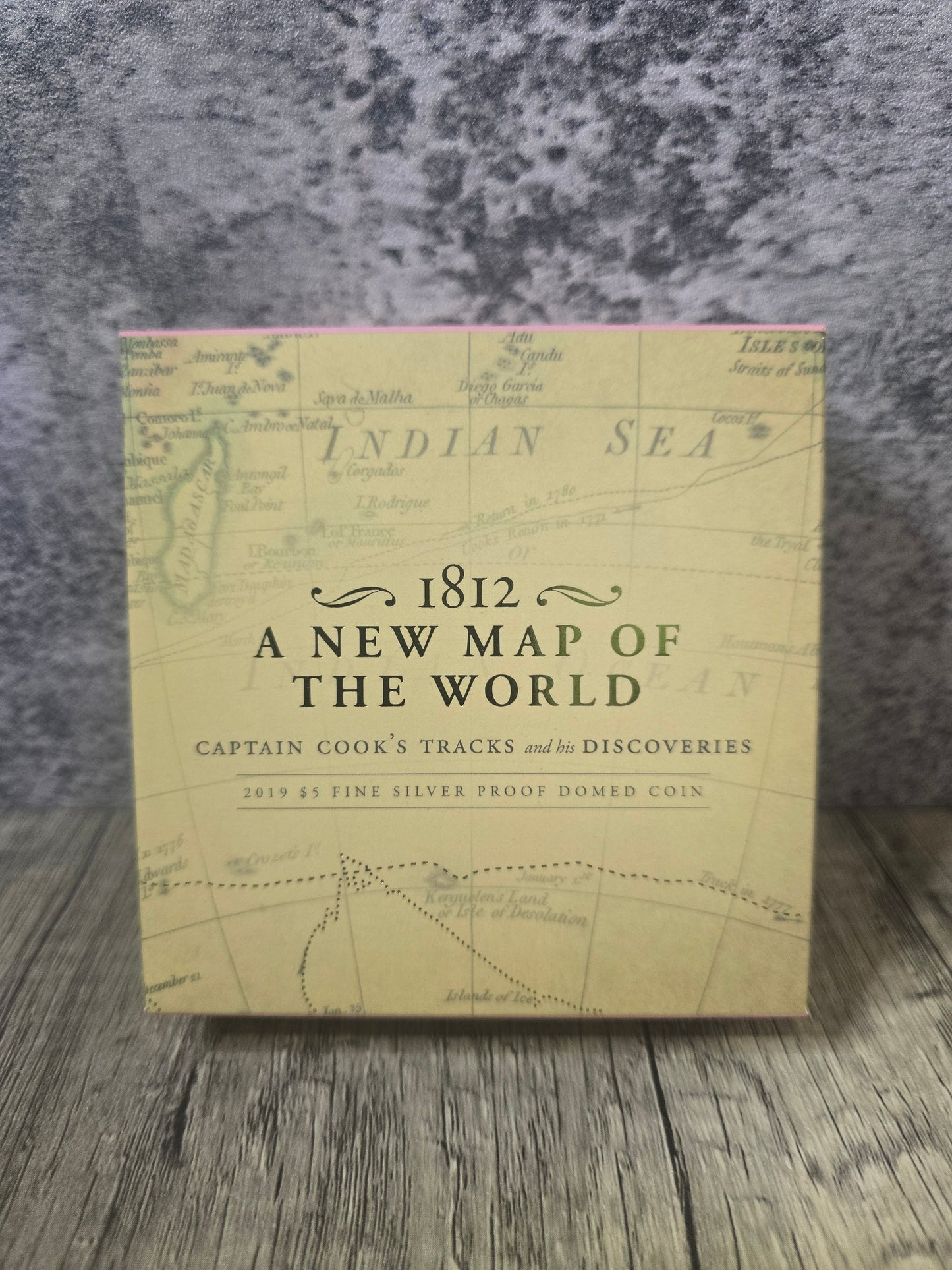 1812 New Map of the World, Captain Cooks Discoveries 1oz 2019