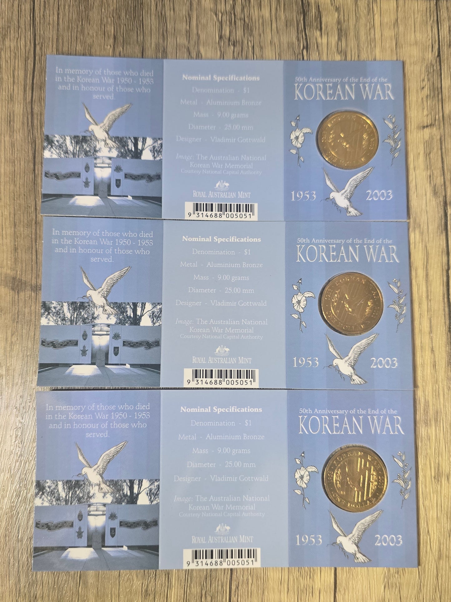 Korean War $1 'B' mintmark card 2003