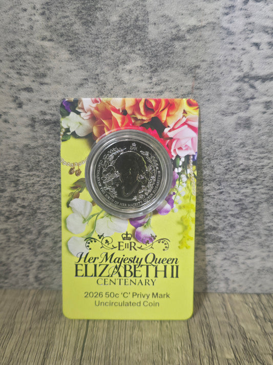 Queen Elizabeth ERII Centenary C-Mint 50c 2026