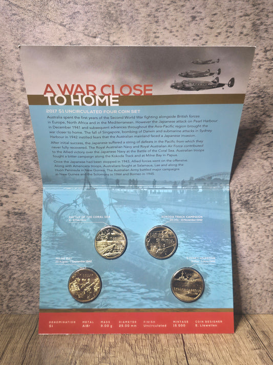 2017 A War Close to Home $1 4-coin UNC set