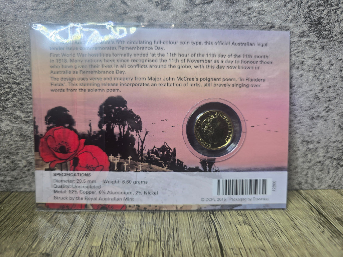 2015 $2 Flanders Field Downies Card
