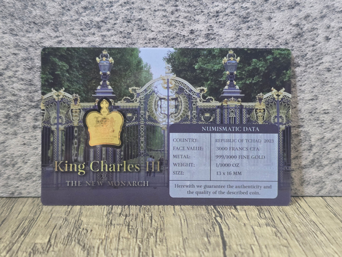 King Charles III 1/1000th gold, Tchad 2023
