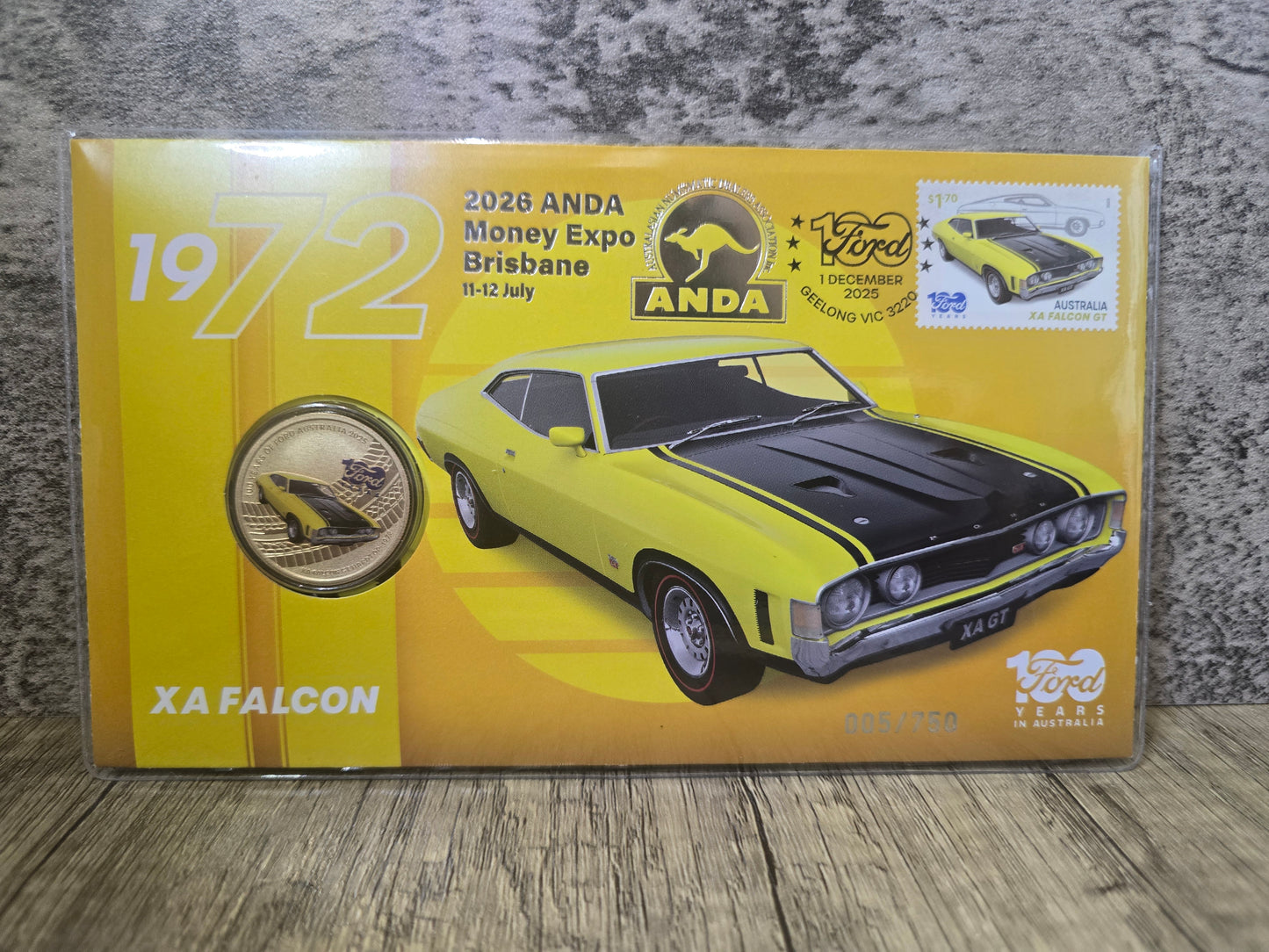 XA Falcon 100 years of FORD, Brisbane ANDA $1 PNC 2026