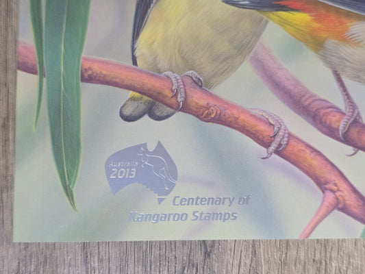 Australian Birds: A Portrait in Stamps, Overprint Centenary of Kangaroo Stamps 2013 Prestige Booklet, Unused
