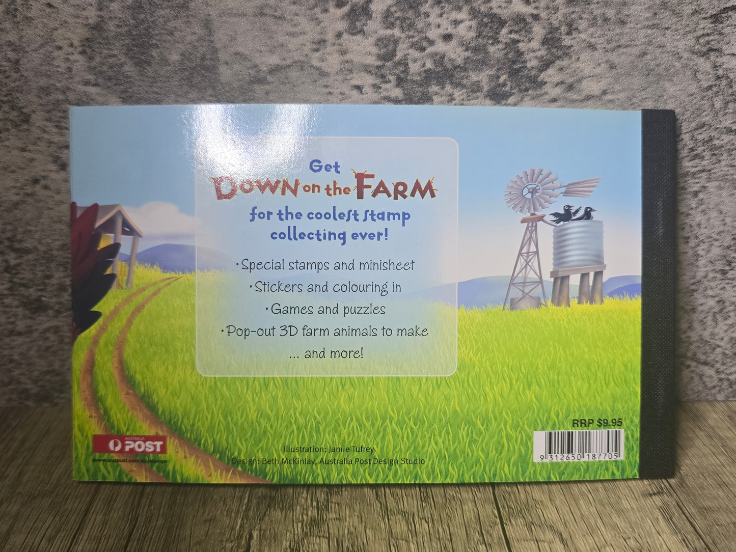 Down on the Farm, Stamp Fun Book, Stamp Booklet, Unused