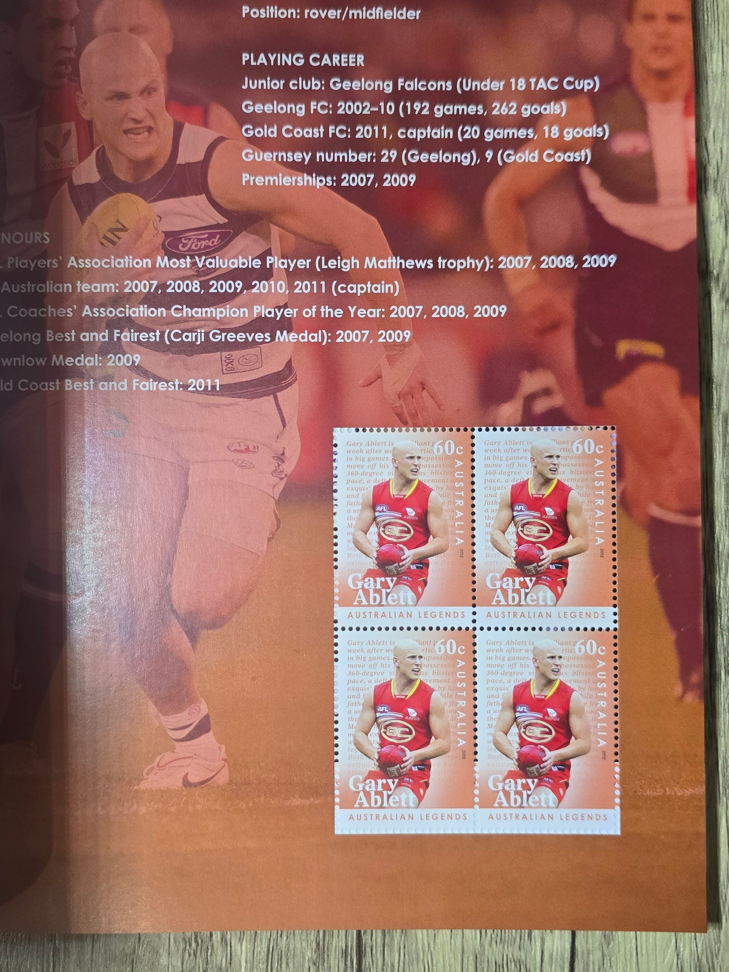 The Top of Their Game, Australian Legends of Football 2012, Stamp Booklet, Unused
