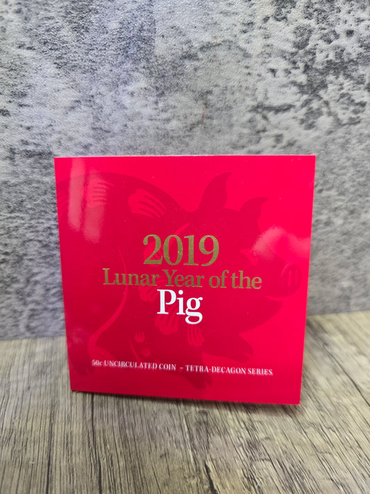 Lunar 50c Card - 2019 Pig (Tetra-Decagon Series)