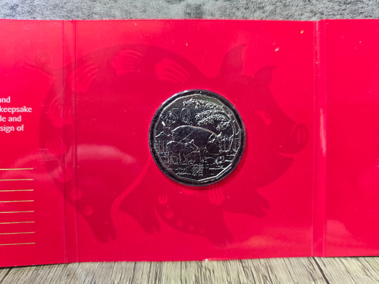 Lunar 50c Card - 2019 Pig (Tetra-Decagon Series)