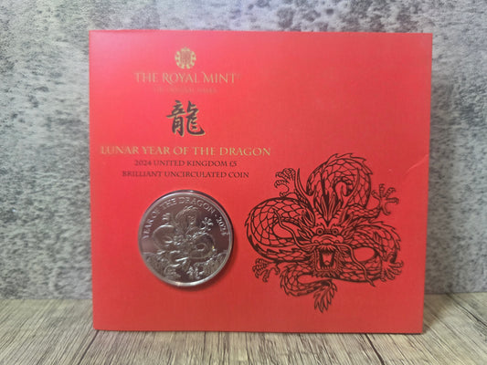 Lunar Year of the Dragon £5, BUNC 2024, UK Royal Mint