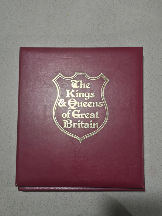 The King and Queens of Great Britian, 23k gold plated stamp set (49pc)