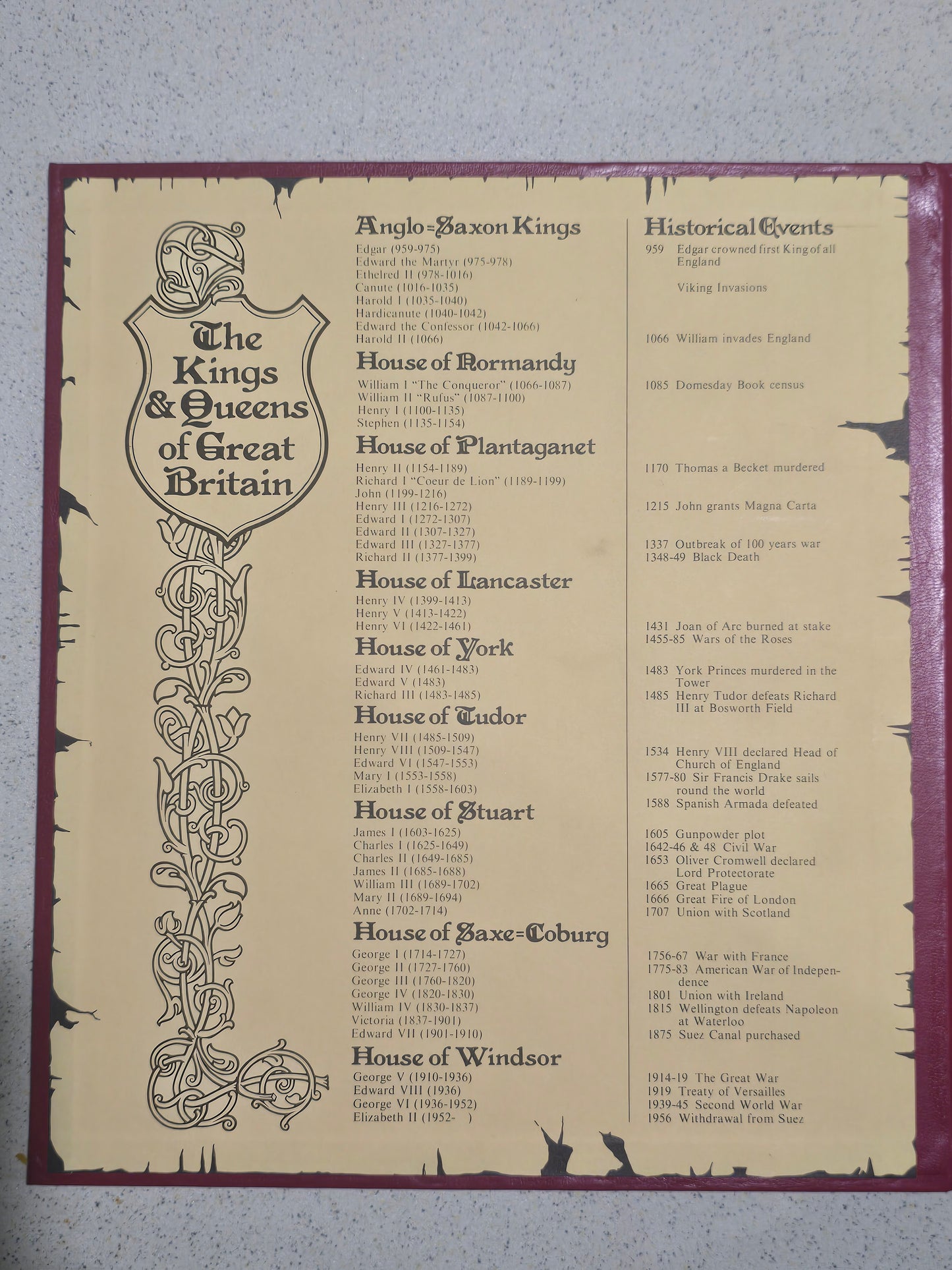 The King and Queens of Great Britian, 23k gold plated stamp set (49pc)