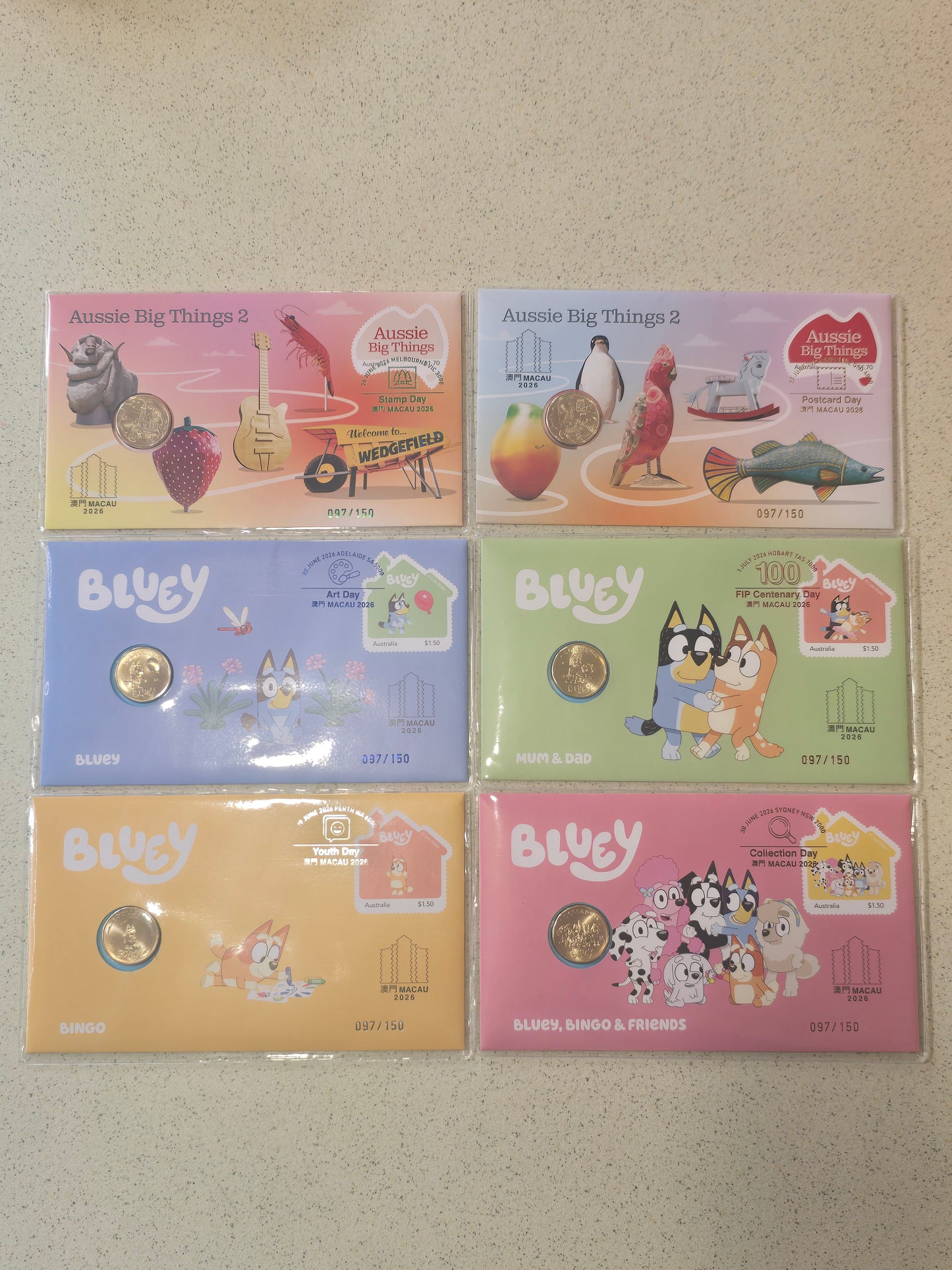 Macau Stamp Expo 2026 PNC Set (matching serials #97/150)