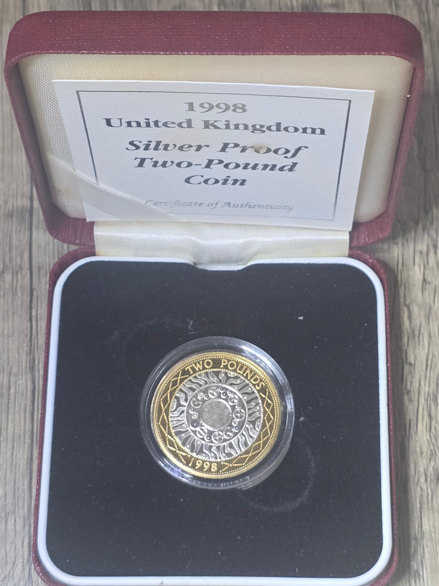 1998 UK £2 Silver Proof, 12g, .925%Ag