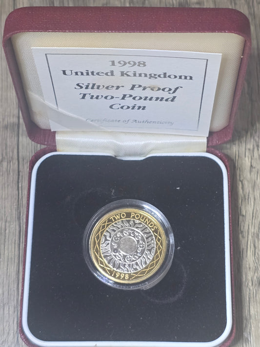 1998 UK £2 Silver Proof, 12g, .925%Ag