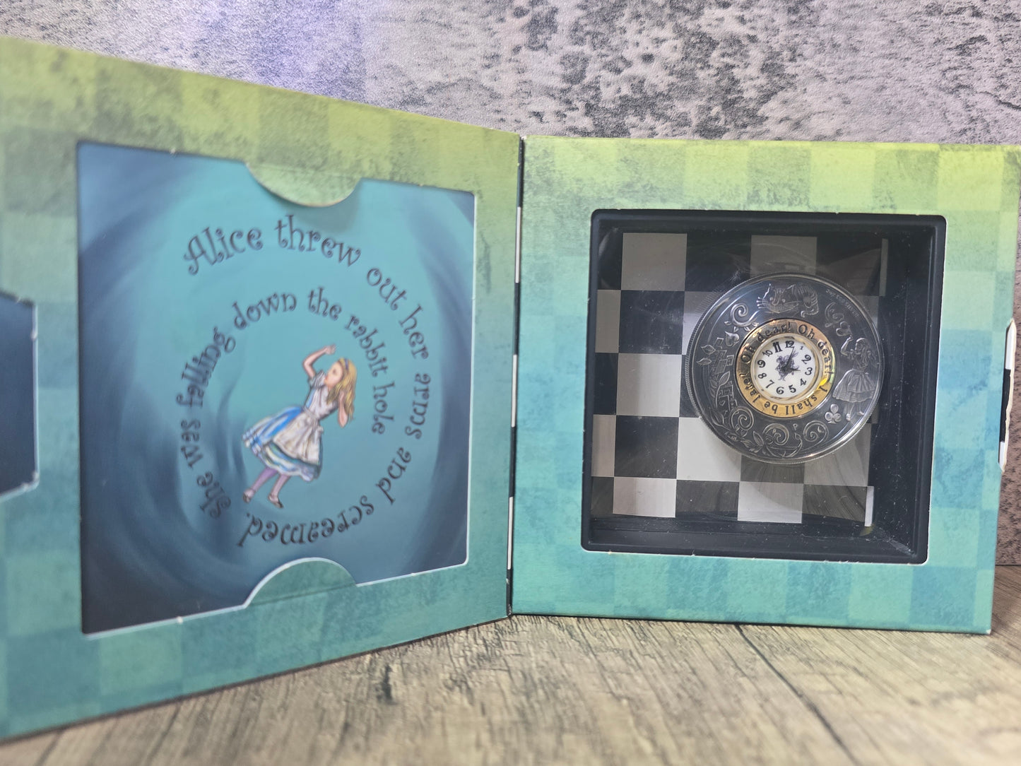 Alice's Adventures In Wonderland, 150 years, 2oz antique silver, clock coin