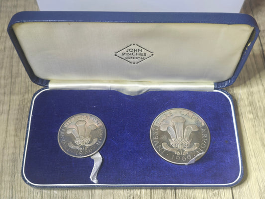 Investiture Caernarvon 1969, Punches Silver Medals .925, 60g
