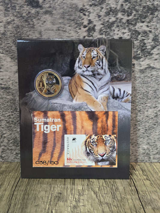 2012 $1 Impressions Bugs Series, Sumartran Tiger, Stamp and Coin Set