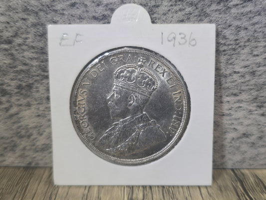 Canada 1936 Silver Dollar Ef+