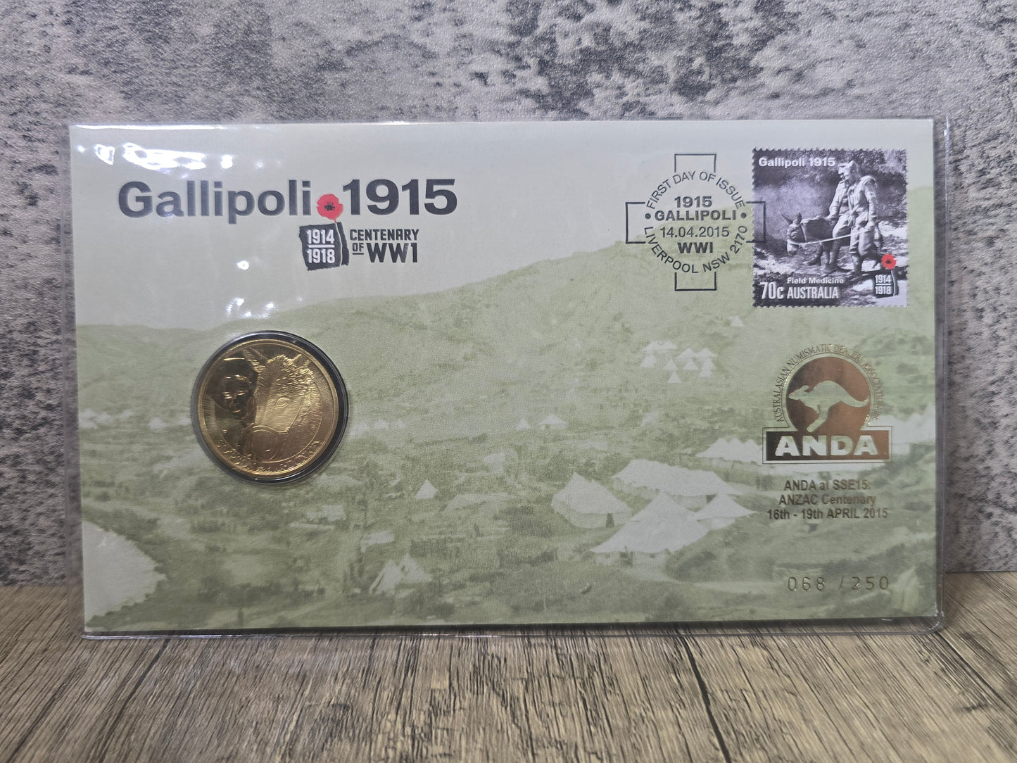 Gallipoli WW1 Centenary SSE15 ANDA Show Overprint $1 PNC 2015