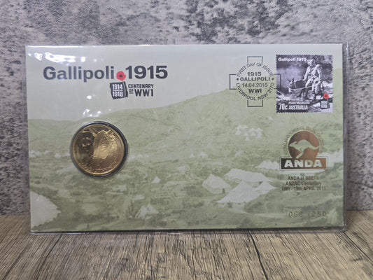 Gallipoli WW1 Centenary SSE15 ANDA Show Overprint $1 PNC 2015