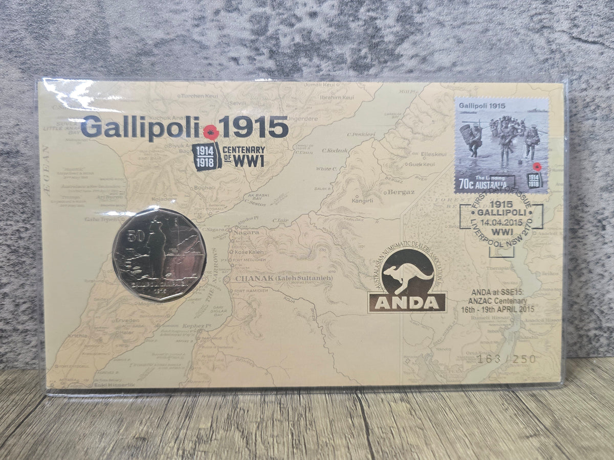 Gallipoli Landing 50c WW1 Centenary SSE15 ANDA PNC 2015