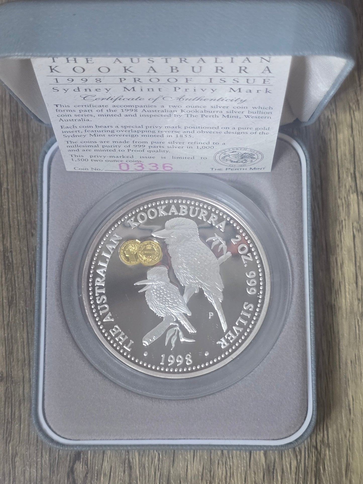 Kookaburra 2oz Sydney Mint Sovereign Privy 1998