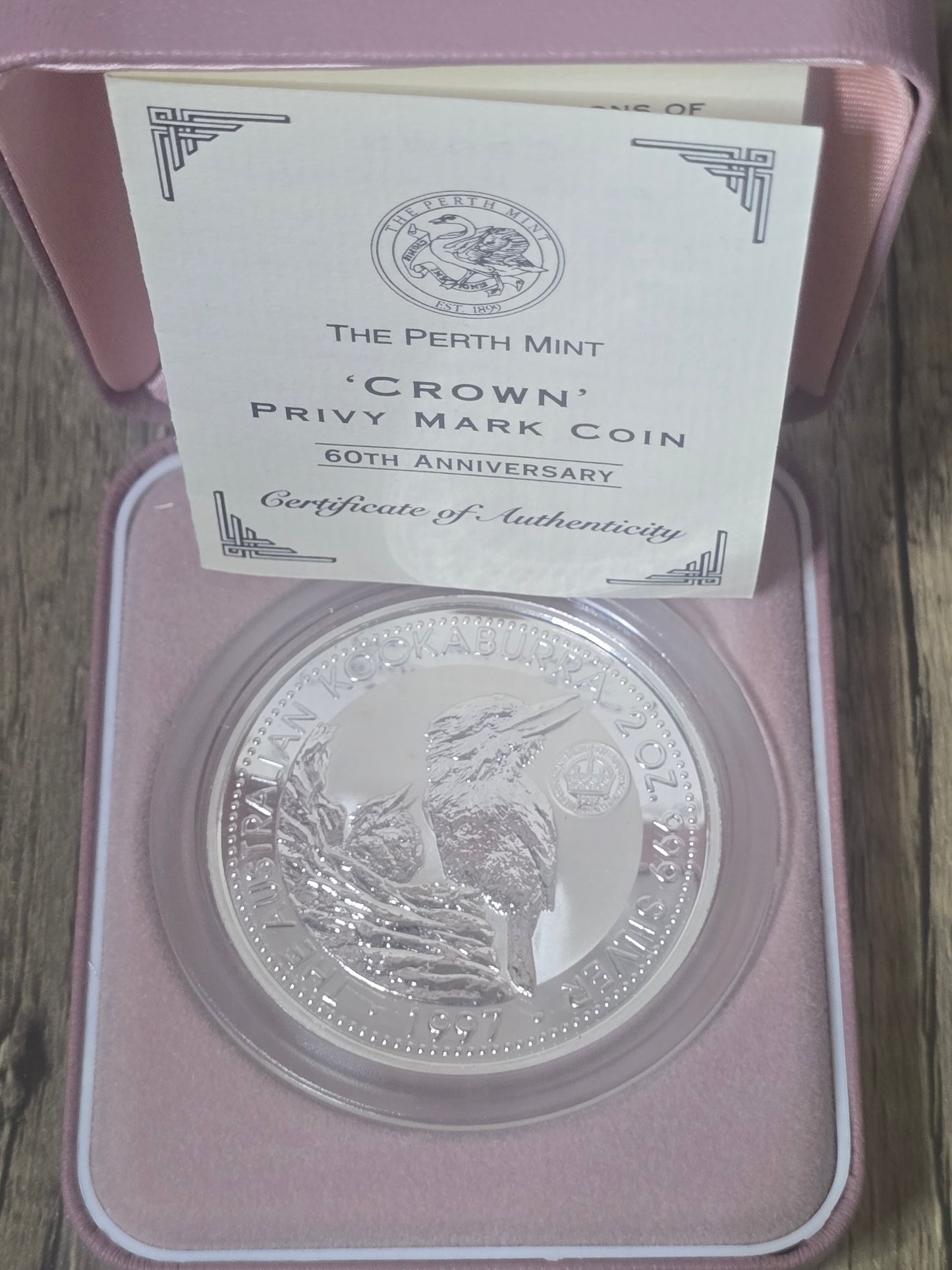 Kookaburra 2oz 60th Anniversary Crown Privy 1997
