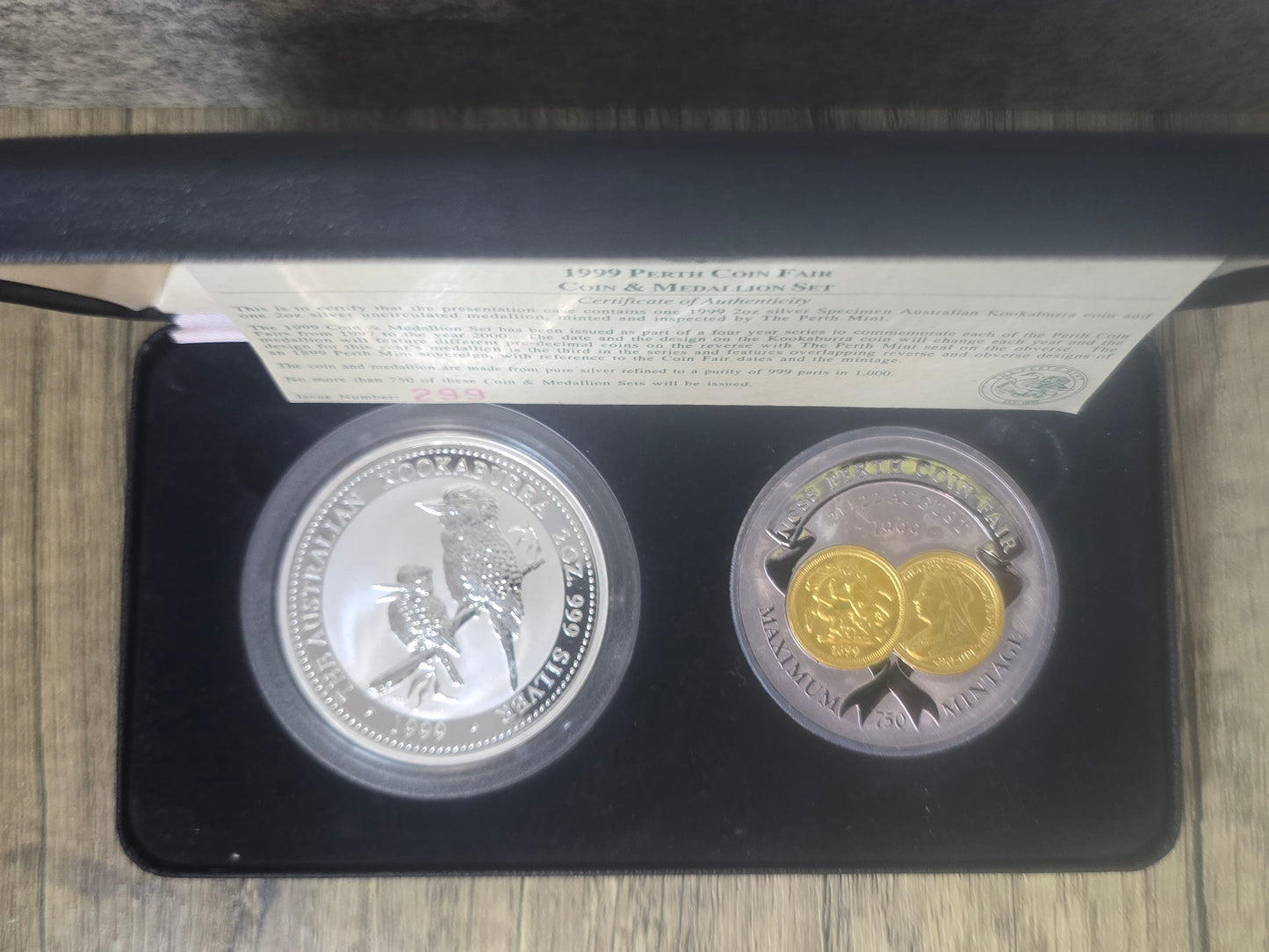 Kookaburra Perth Coin Fair, 4oz Coin and NCSS Medallion Set, 1999