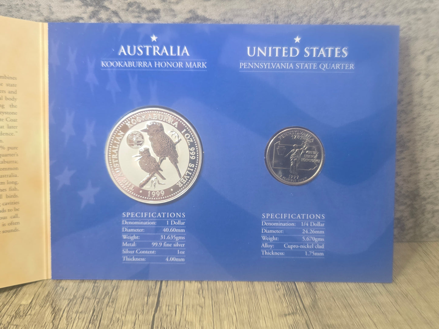 Kookaburra 1oz Honor Mark Collection, Pennsylvania USA