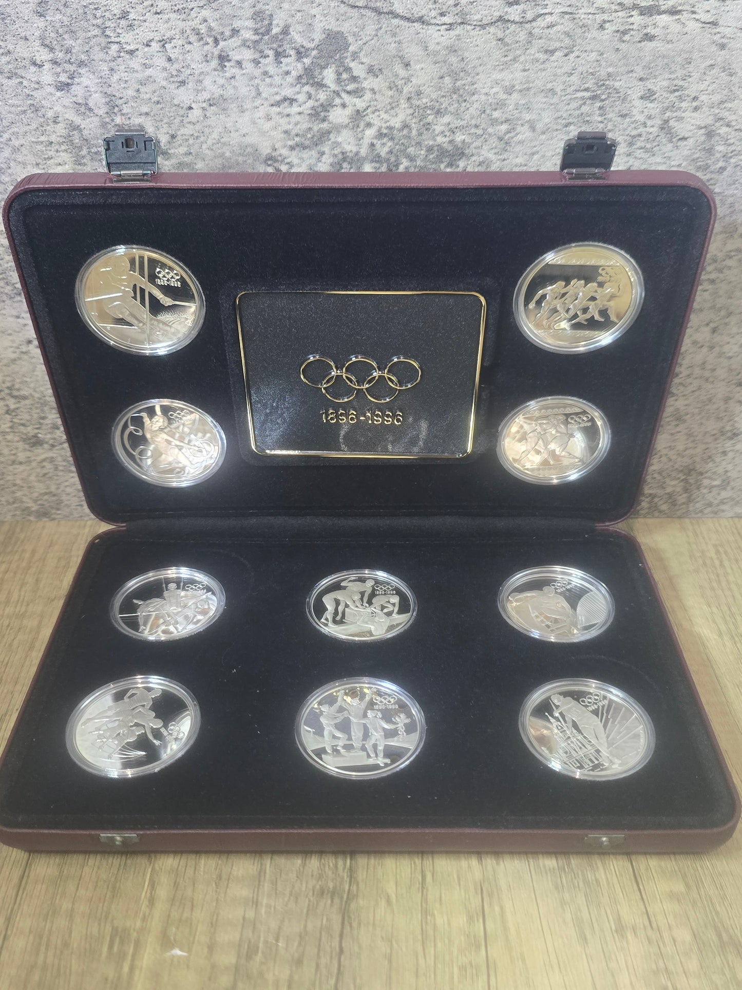 1993-1996 IOC Olympic Centenary, 10oz silver proof coin set