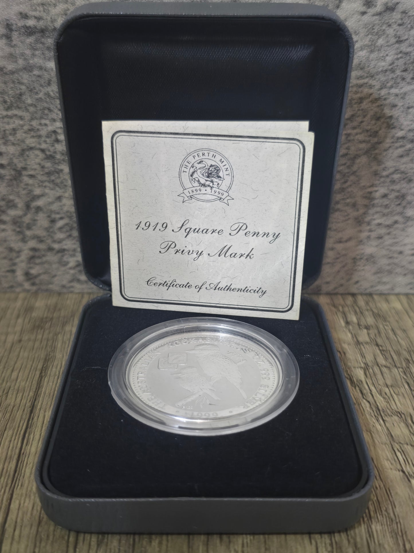 Kookaburra 1oz 1919 Square Penny Privy, 1999
