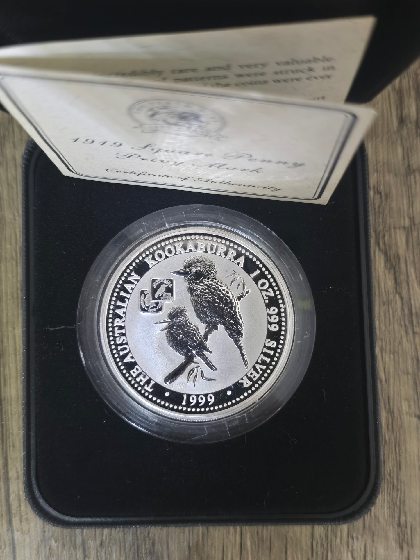 Kookaburra 1oz 1919 Square Penny Privy, 1999