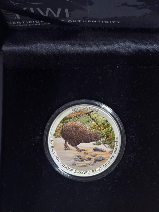 Kiwi 1oz Coloured Proof, New Zealand, 2023