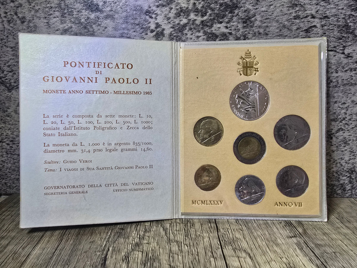 1985 Vatican UNC 7 coin set