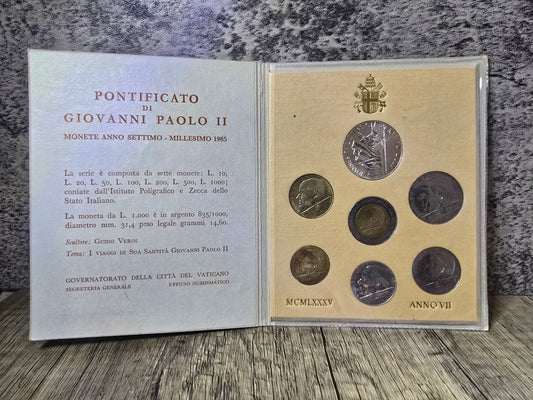 1985 Vatican UNC 7 coin set