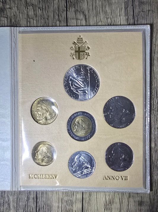 1985 Vatican UNC 7 coin set